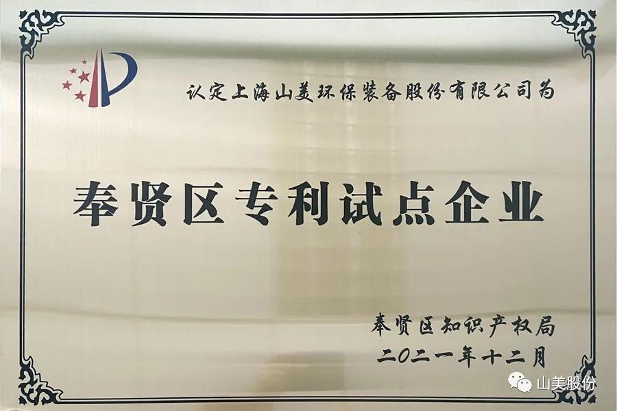 榮譽接踵而至，上海山美股份再獲表彰：獲評為上海市奉賢區(qū)試點企業(yè)